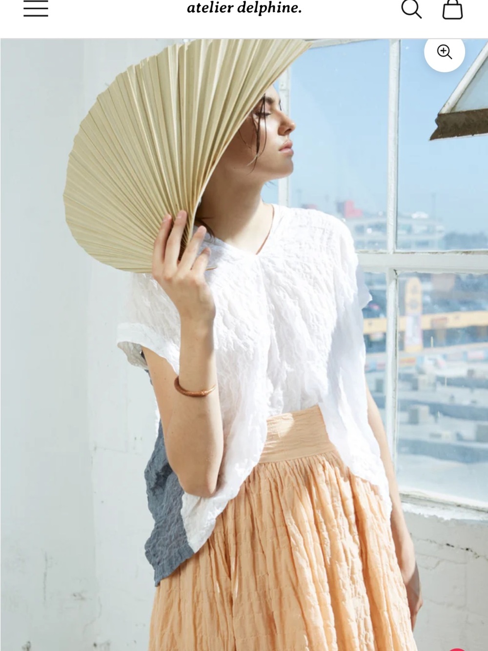 Atelier Delphine Celeste Wave Cotton Reversible Top - Picture 4 of 9